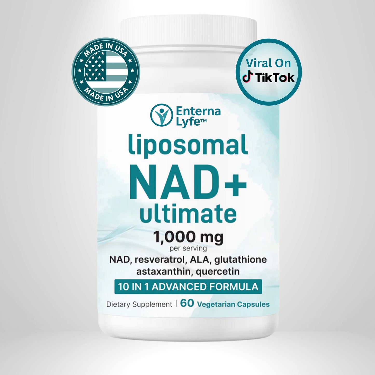 Enterna-Lyfe Liposomal NAD+ - Supports Declining NAD+ Levels To Help Restore Energy and Mental Clarity